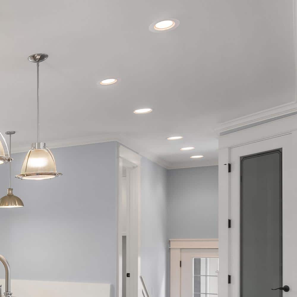 4-Inch White Aluminum LED Retrofit Recessed Downlight, 12-Pack