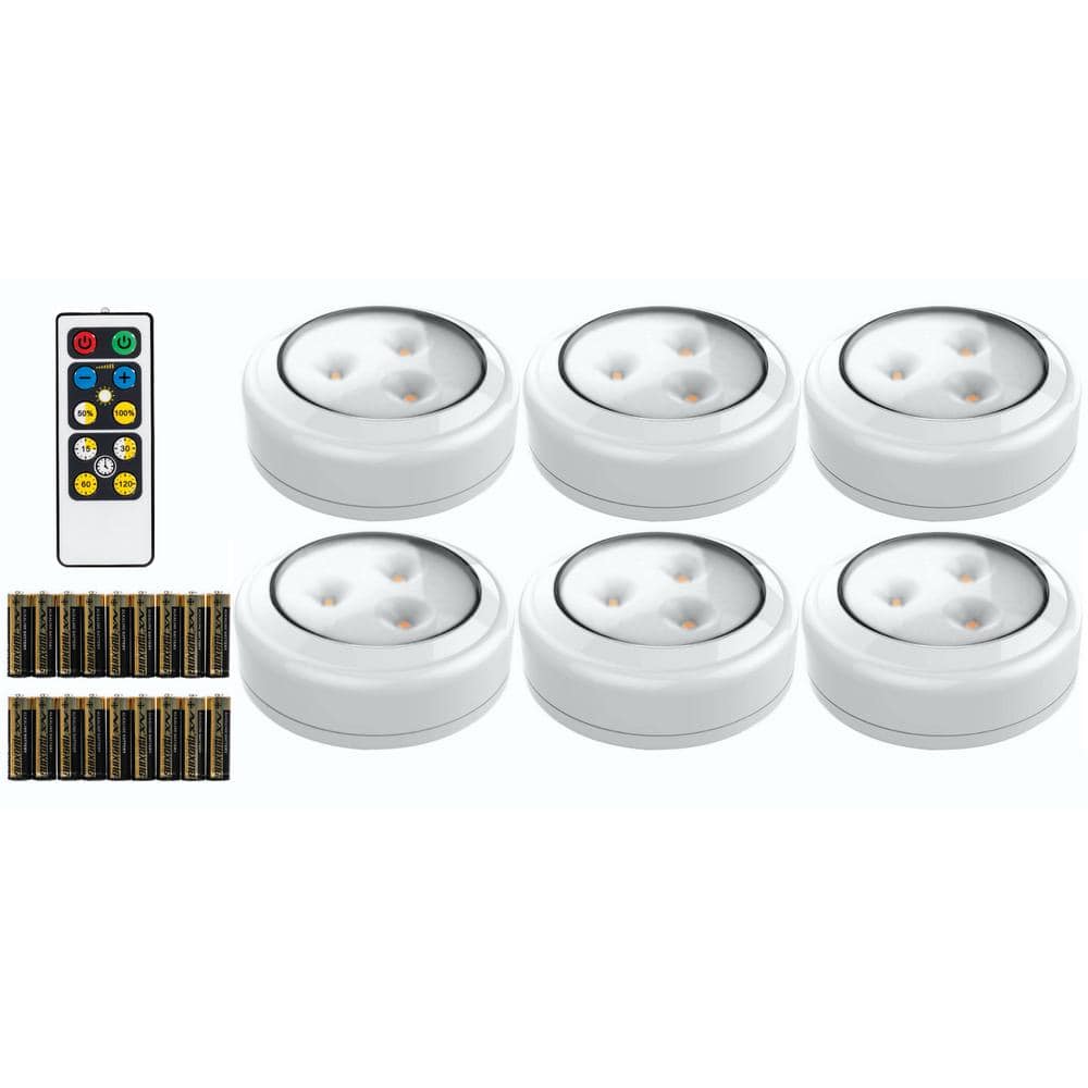 Puck Lights With Remote Starxing Wireless Led Battery Operated White 6 Pack 