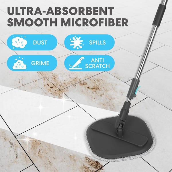 SIMPLI-MAGIC 360° Square Spin Mop and 14 in. Microfiber Spin Mop