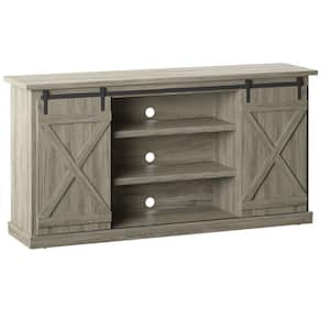 64 in. Ashland Pine TV Stand with Barndoors Fits TV's Up to 70 in. with Cable Management