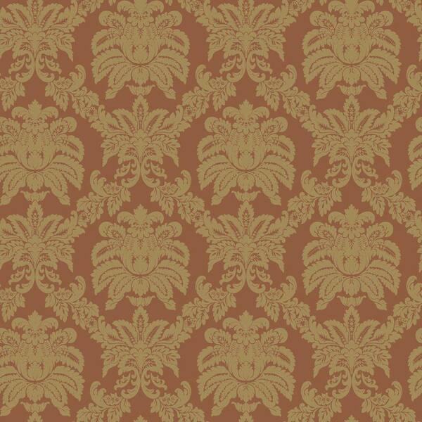 The Wallpaper Company 8 in. x 10 in. Metallic Sweeping Damask Wallpaper Sample