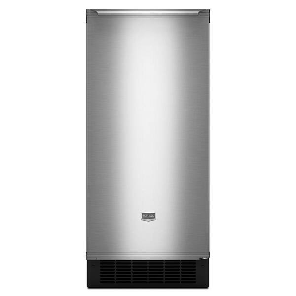 Maytag 15 in. 50 lb. Freestanding or Built-In Icemaker in Stainless Steel