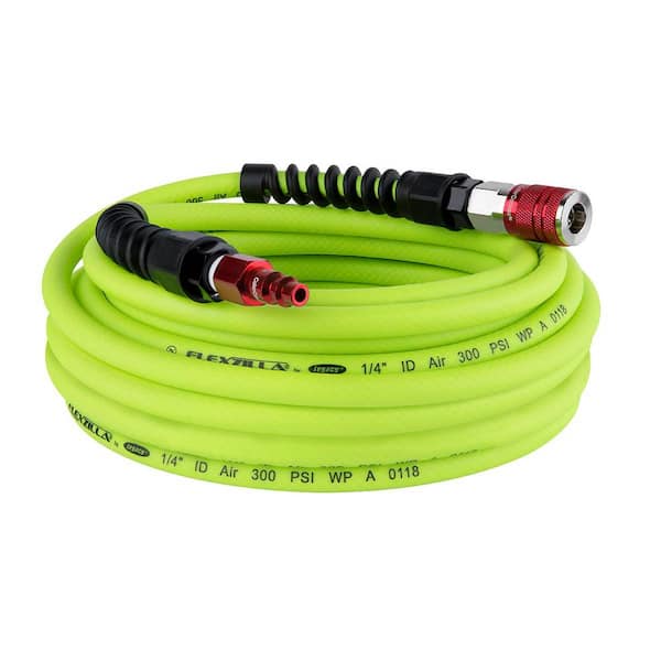3-Piece Pro Air Hose Kit, 1/4 in. x 50 ft. with Color Connex Coupler and Plug, Type D, Red