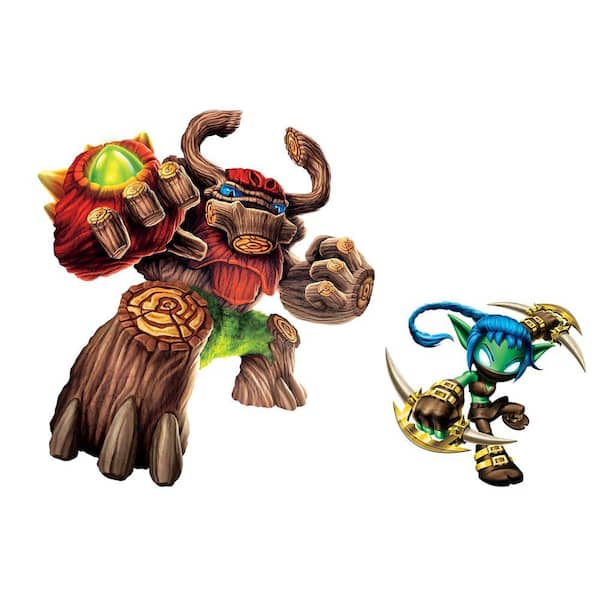 Unbranded 5 in. x 19 in. Skylanders Giants Tree Rex and Stealth Elf Peel and Stick Giant Wall Decals