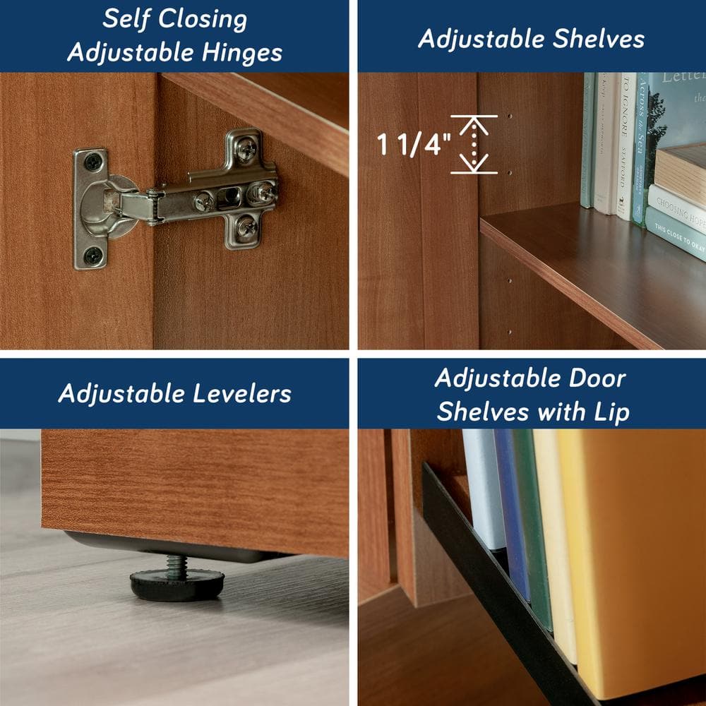 Sienna Oak Freestanding Storage Cabinet with Adjustable Shelving
