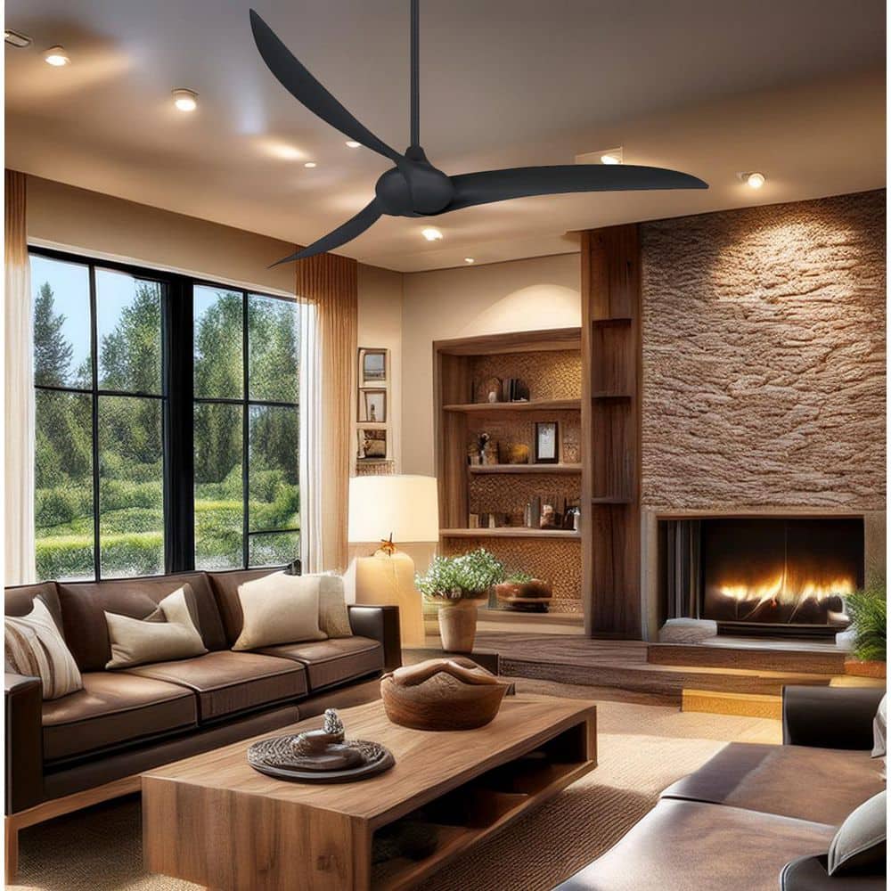 MINKA-AIRE Wave 65 in. Indoor Coal Ceiling Fan with Remote Control