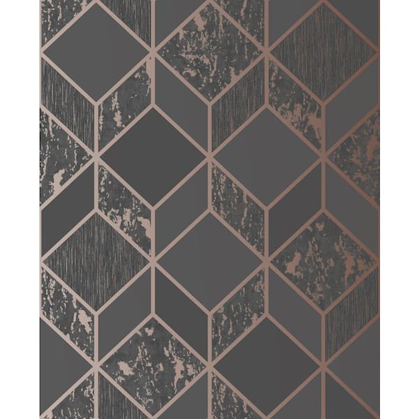 Superfresco Vittorio Geometric Rose Gold Wallpaper Sample