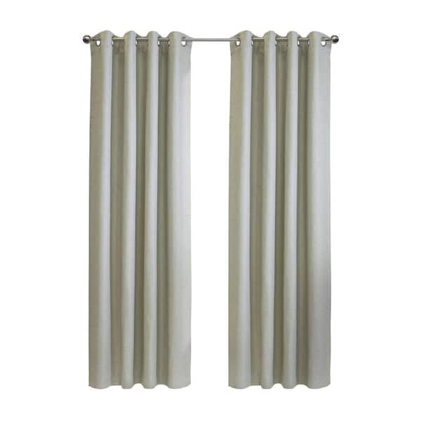 THERMALOGIC Zoey Grey Polyester Textured 52 in. W x 63 in. L Grommet Indoor Room Darkening Curtain (Single Panel)