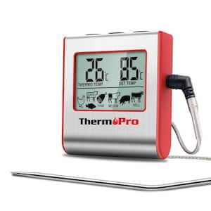 ThermoPro TP06S Digital Orange Grill Meat Thermometer for Smoker Grilling  Food BBQ with Stainless Steel Probe and Backlight - Yahoo Shopping