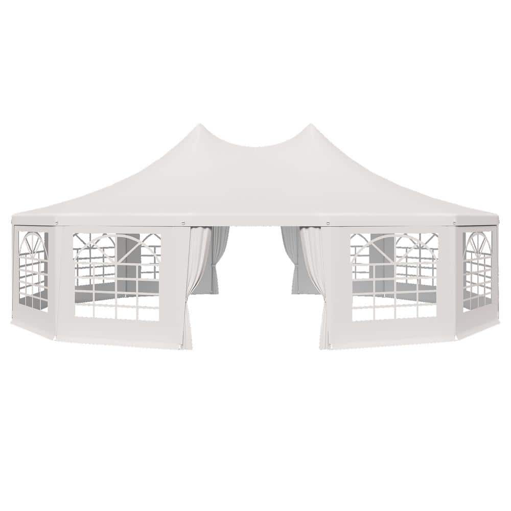 23 ft. x 30 ft. White Party Tent, Waterproof Ourdoor Canopy, All Weather Wa