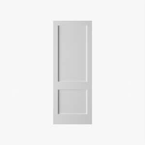 28 in. x 96 in. Double Panel Solid Core Composite Wood White Primed Smooth Texture Interior Door Slab