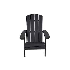 Black Reclining Plastic Adirondack Chair