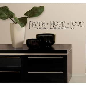 33 in. x 5 in. Faith, Hope and Love Peel and Stick Quotable Wall Decal