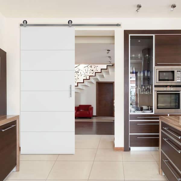 36 in. x 84 in. Melrose Primed Interior Sliding Barn Door Slab with Hardware Kit 36 in. x 84 in. Melrose Primed Interior Sliding Barn Door Slab with Hardware Kit