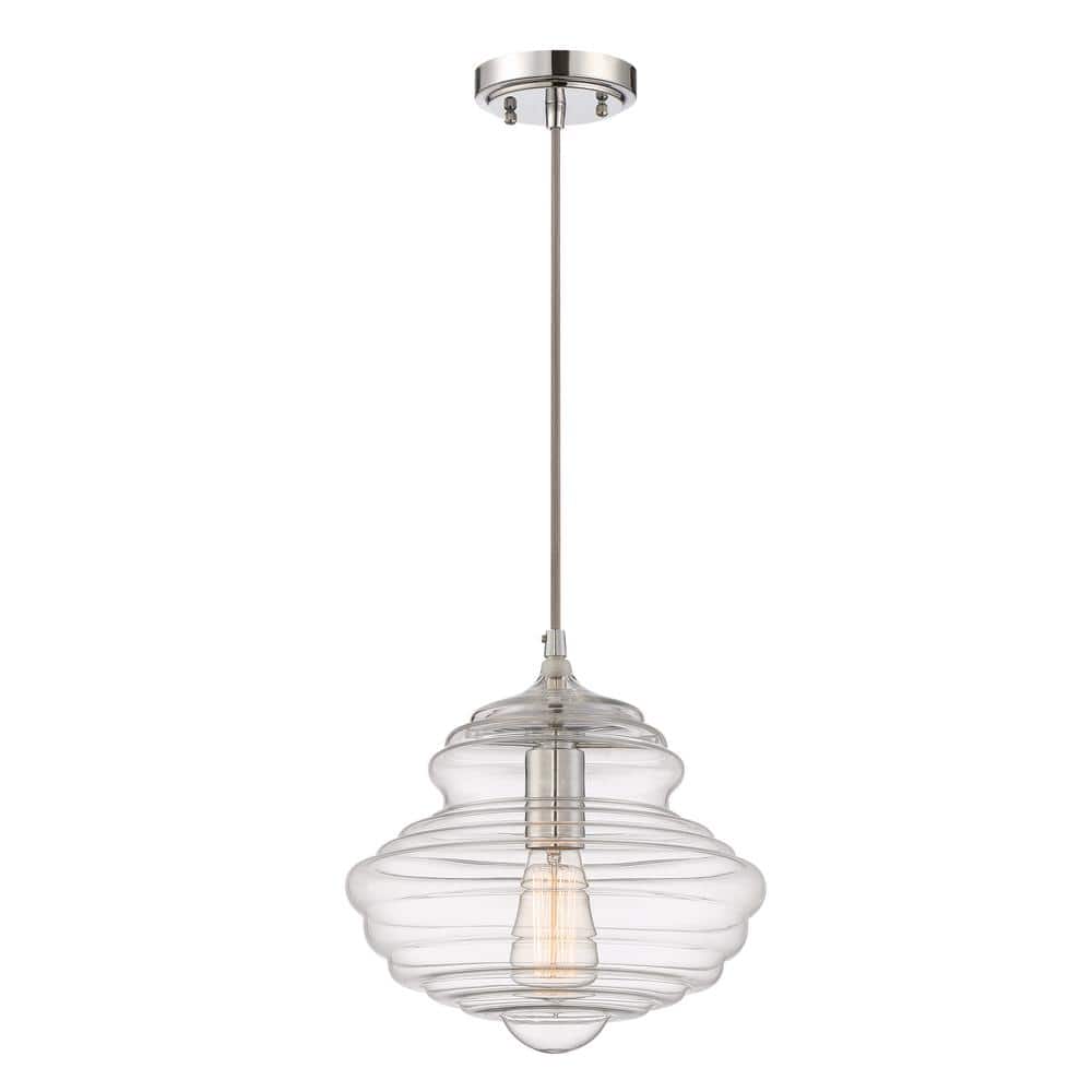 Clear Glass Chrome Mini Pendant Light with Adjustable Cord
