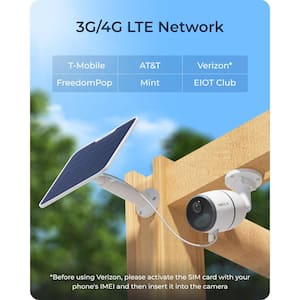 Go Series Solar Powered 4G LTE Cellular Outdoor 4K Wireless Home Security Camera with Smart Animal Detect, 64GB Storage