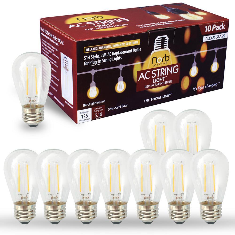 Clear Plastic LED String Light Replacement Bulbs, 10-Pack