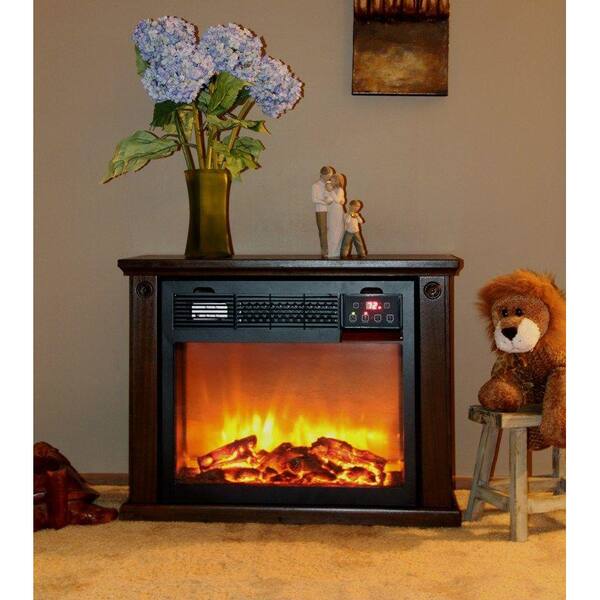 SUNHEAT 25 in. Portable Infrared Electric Fireplace with Remote in Espresso