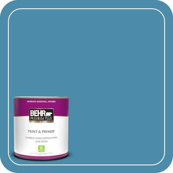 BEHR PREMIUM PLUS 1 qt. #550D-6 Blue Chaise Eggshell Enamel Low Odor Interior Paint & Primer