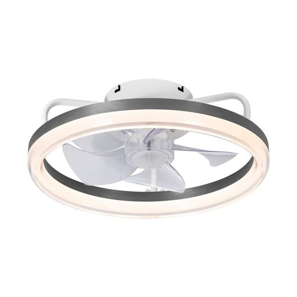Flashwind 16 in. Indoor Integrated LED Black Ceiling Fan with Light with Acrylic Lampshade and Remote Included