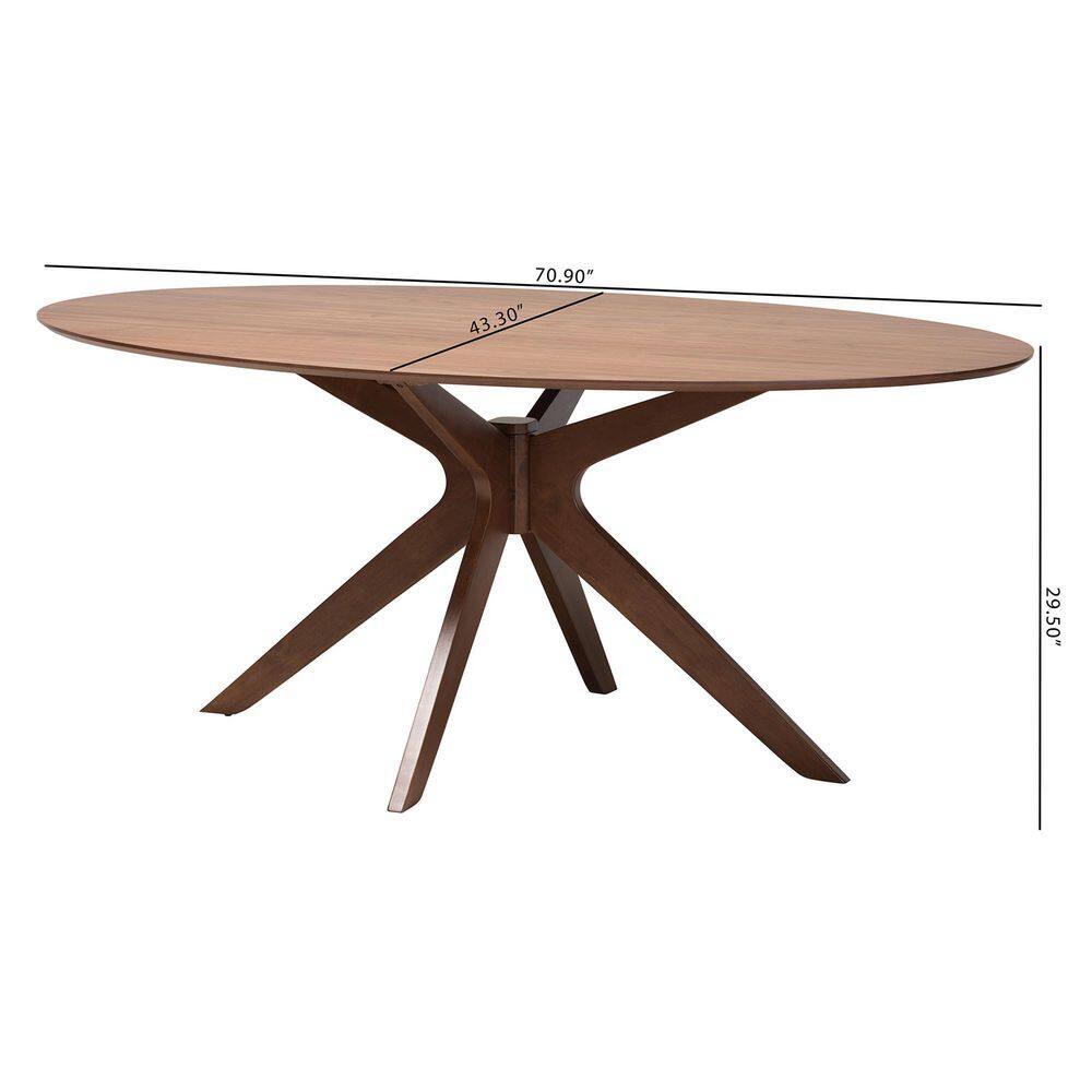Monte Mid-Century Walnut Oval Dining Table for Six