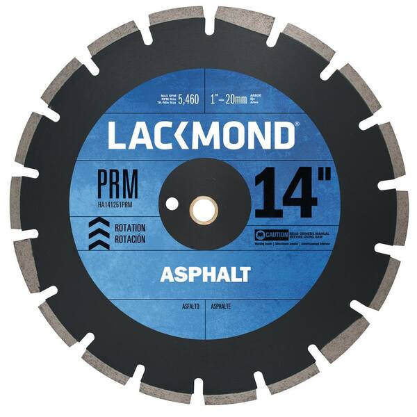 Lackmond PRM Series Asphalt/Block Blade 14 in. x 0.125 in. - 1 in. 20 mm Arbor