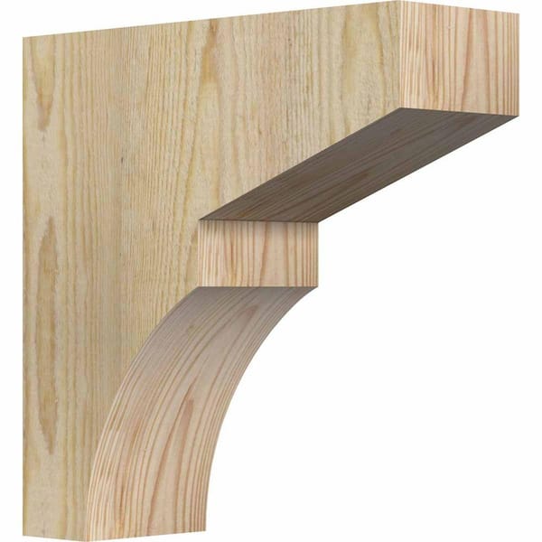 Ekena Millwork 4 in. x 12 in. x 12 in. Douglas Fir Monterey Rough Sawn Corbel