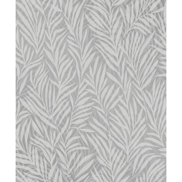 Holzer Grey Fern Paper Non-Pasted Textured Wallpaper