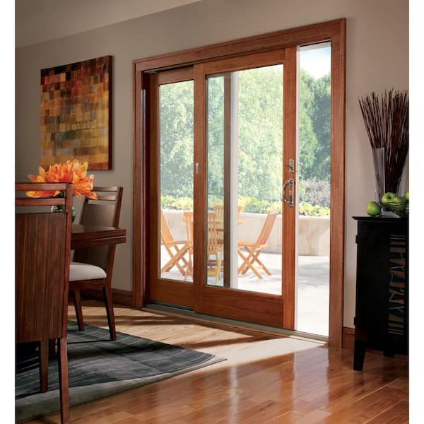 71-1/4 in. x 79-1/2 in. 400 Series White Left-Hand Frenchwood Gliding Patio Door with Pine Interior and White Hardware
