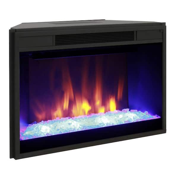 Greenway 29 in. Widescreen Electric Fireplace Insert with Crushed Glass