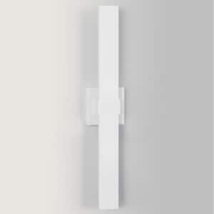 1-Light White Hardwired LED Outdoor Wall Sconce