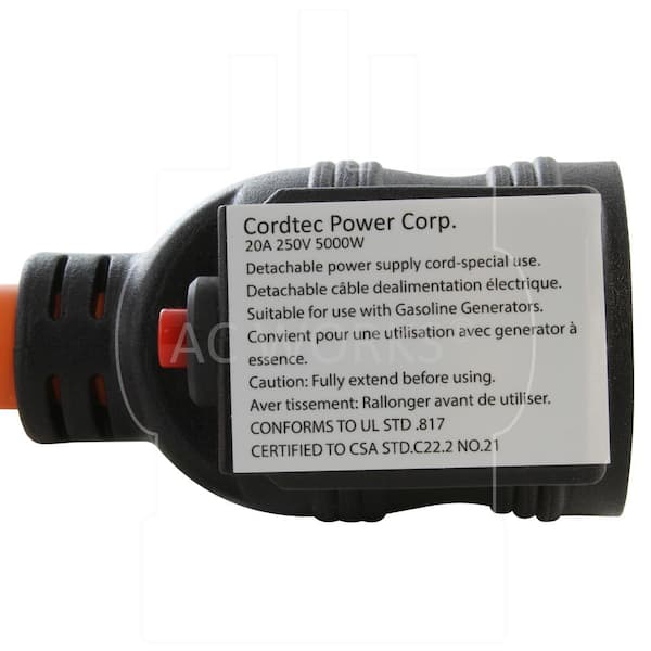 AC WORKS 1 ft. 50 Amp 3-Prong Welder/ Range/ Dryer Plug to 6-15/20