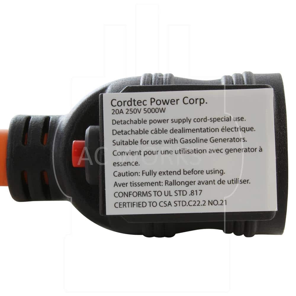 Heavy-Duty Flexible 20 Amp 4-Prong Adapter Cable