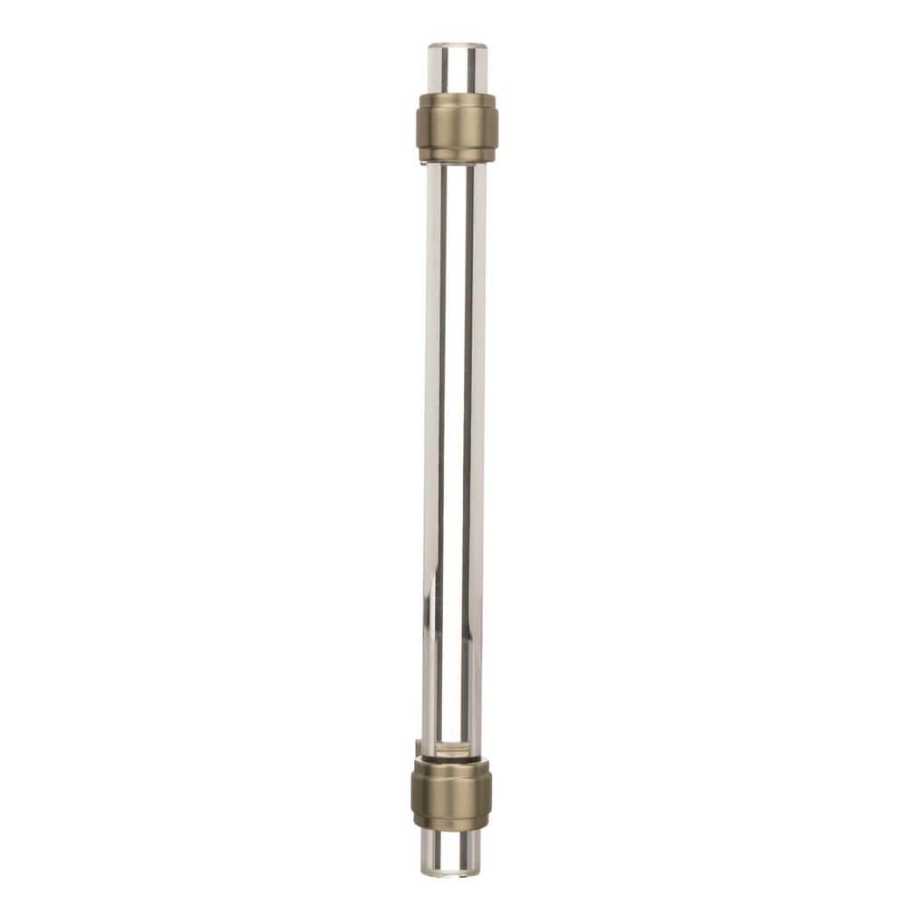Clear and Golden Champagne Glass Cabinet Pull with Mounting Hardware