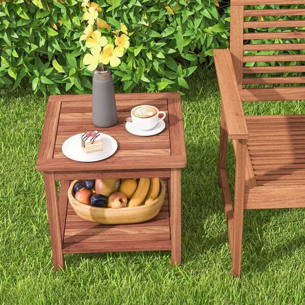 Cisvio Multi-Functional Courtyard Akashi Wood Side Table 2
