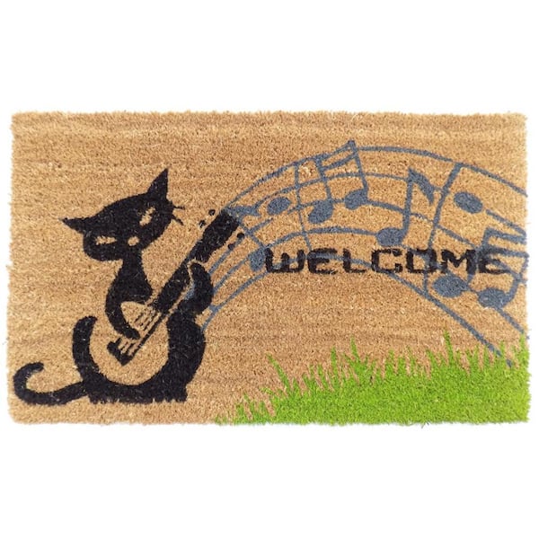 Multi-Colored 30 in. x 18 in. Coir Non-Slip Indoor/Outdoor Door Mat