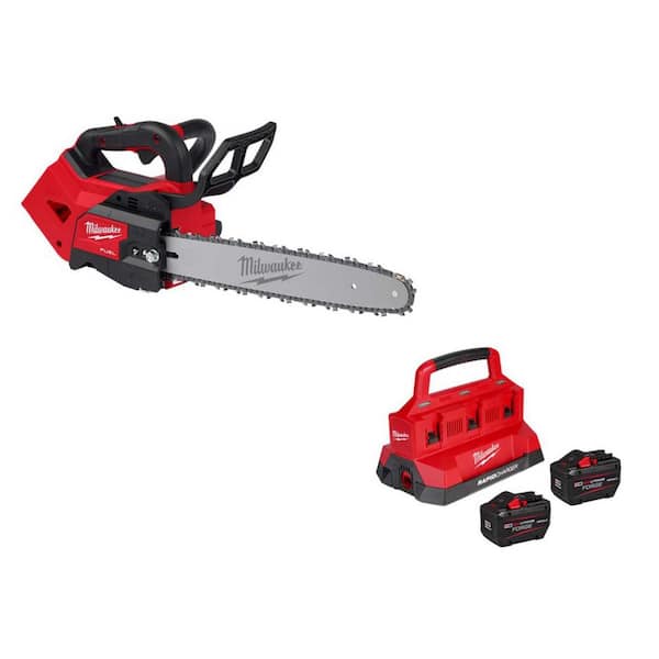 M18 FUEL 18V 14 in. Brushless Cordless Battery Top Handle Chainsaw w/ (2) 12.0 AH FORGE Battery, PACKOUT Charger