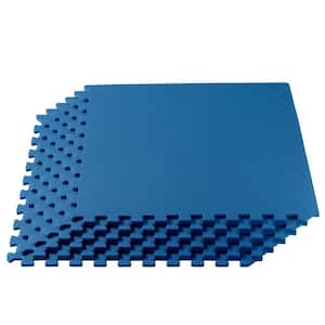 Blue 24 in. W x 24 in. L x 3/8 in.Thick Multipurpose EVA Foam Exercise/Gym Tiles (12 Tiles/Pack) (48 sq. ft.)