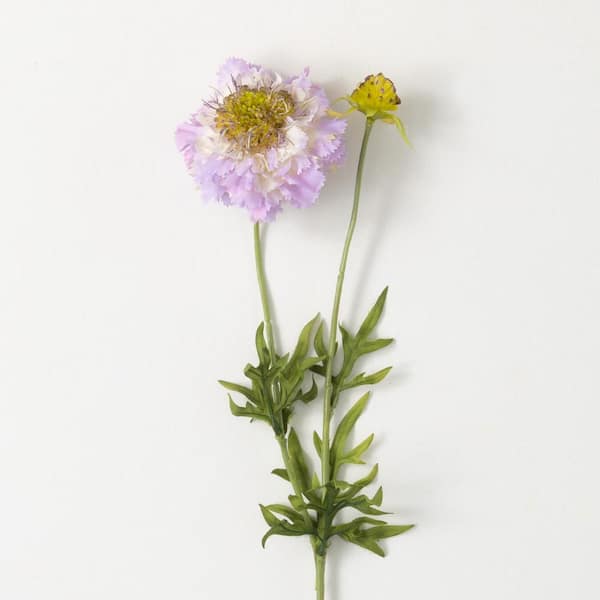 SULLIVANS 21 in. Light Purple Artificial Scabiosa Spray