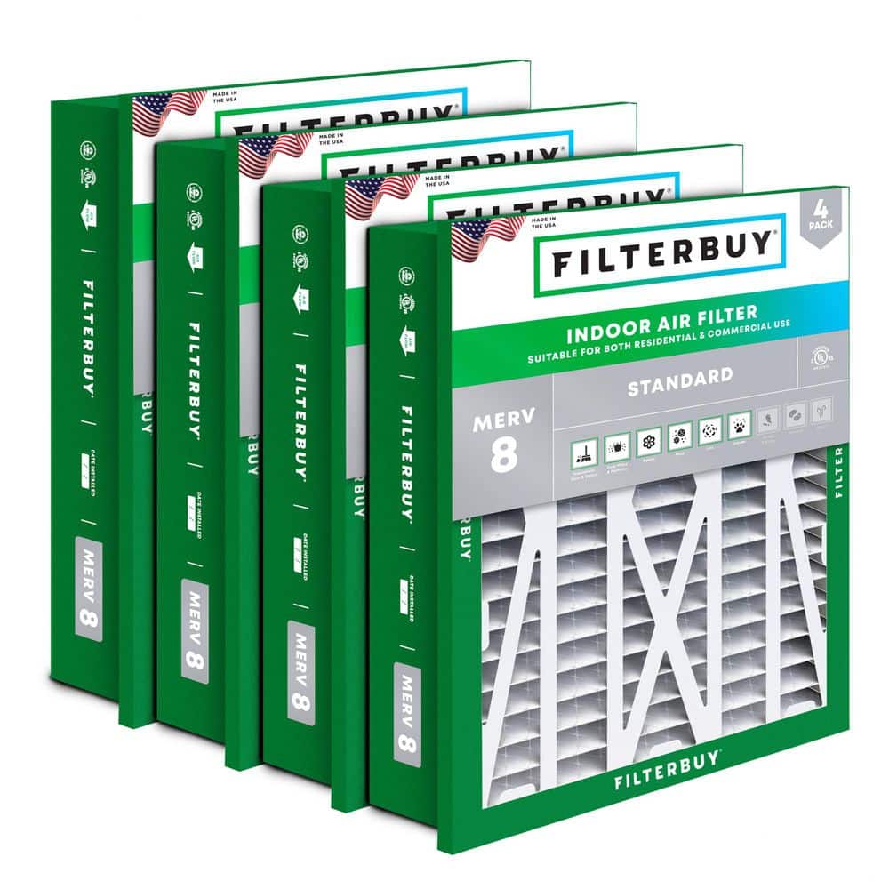 20 in. x 20 in. x 5 in. MERV 8 (FPR 5) Dust Defense Pleated HVAC AC Furnace Air Filters for Honeywell Grille (4-Pack) price history on PriceWatchPro