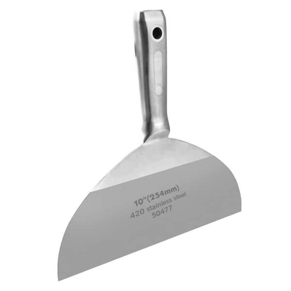 10 in. Stainless Steel Joint Taping Knife with Ergonomic Grip Handle for Drywall and Painting Tasks