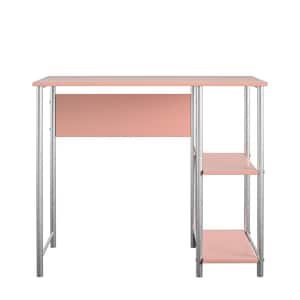Meridian 36 in. Light Pink Student Computer Desk with 2-Shelves