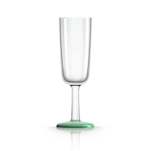 Marc Newson Non-slip Forever-Unbreakable 6 oz. Champagne Flute Tritan with Green glow-in-dark Non-Slip Base (2-Pack)