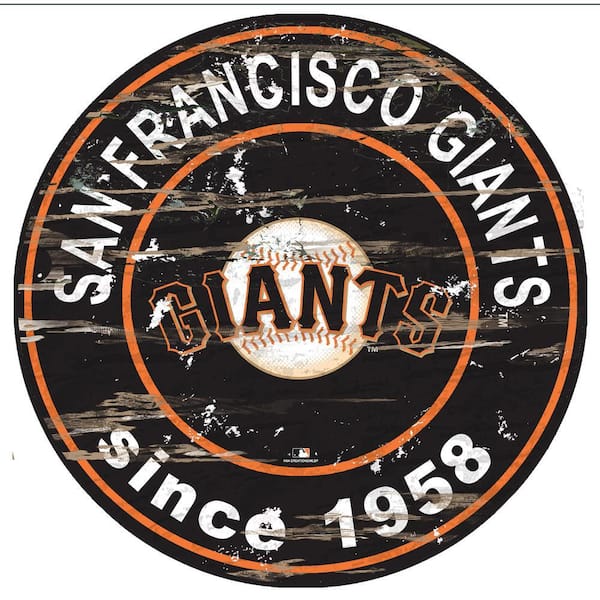 MLB San Francisco Giants 24 in. Distressed Wooden Wall Art Circle Sign