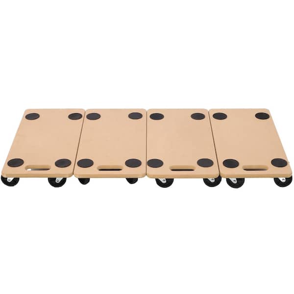 Wood Furniture Moving Dolly, Heavy Duty Rolling Mover with Wheels for Piano Couch Fridge, 500 lbs. Capacity (4 Pack)