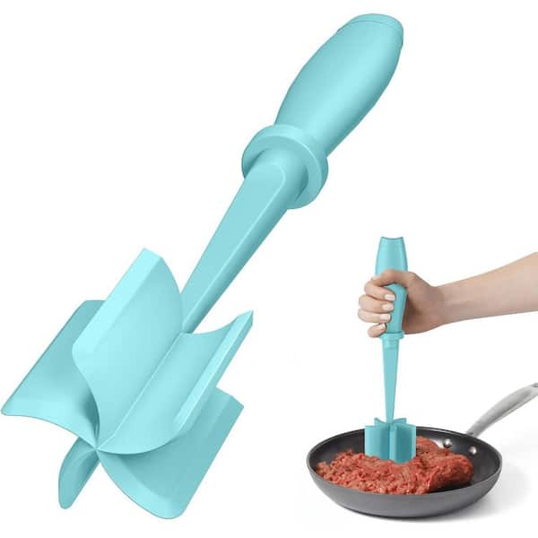 Non Stick Meat Chopper, Upgrade Hamburger Smasher, Premium Heat Resistant Meat Masher , Mix Grinder-Aqua