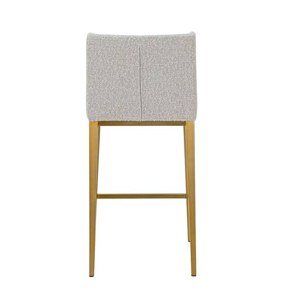 MR MODREST Mimi 26.5 in. Light Grey Metal Counter Stool (Set