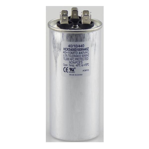 TradePro 440-Volt 40/10 MFD Dual Rated Motor Run Round Capacitor