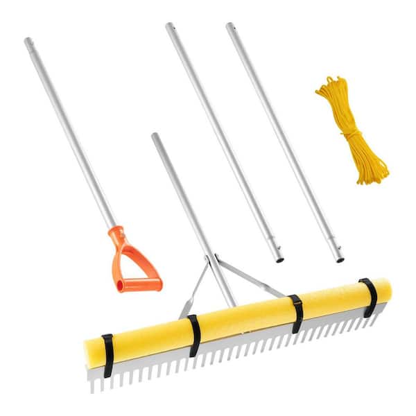 36 in. Landscape Rake with 133 in. Handle, Aluminum for Soil Prep, Yard Maintenance and Gravel Leveling, 2025 Update