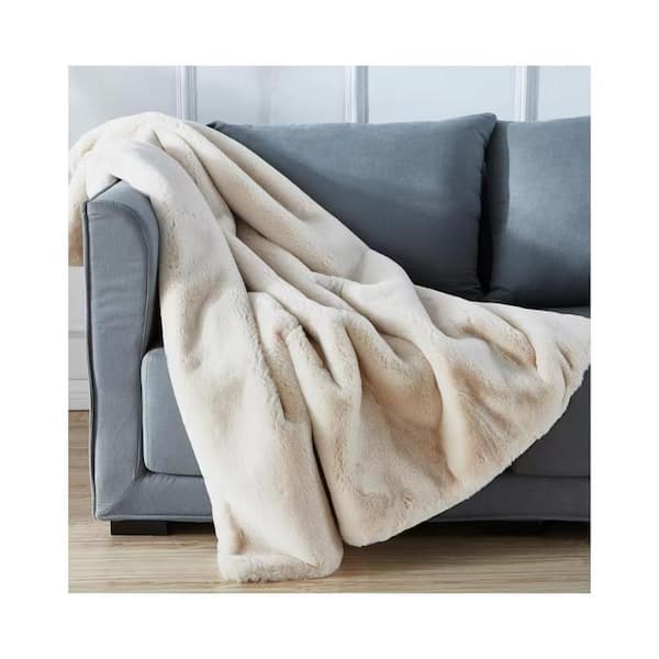 CONGE IMPORT LLC Beige Modern Decorative Throw Blanket Polyester Material is Soft and Comfortable, A Must-Have for Home Decoration